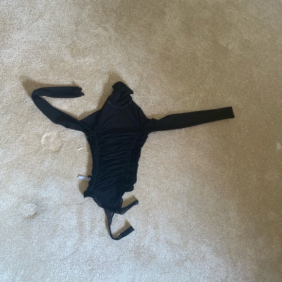 Sheer-mesh black high neck bodysuit 🖤 - Picture 2 of 2